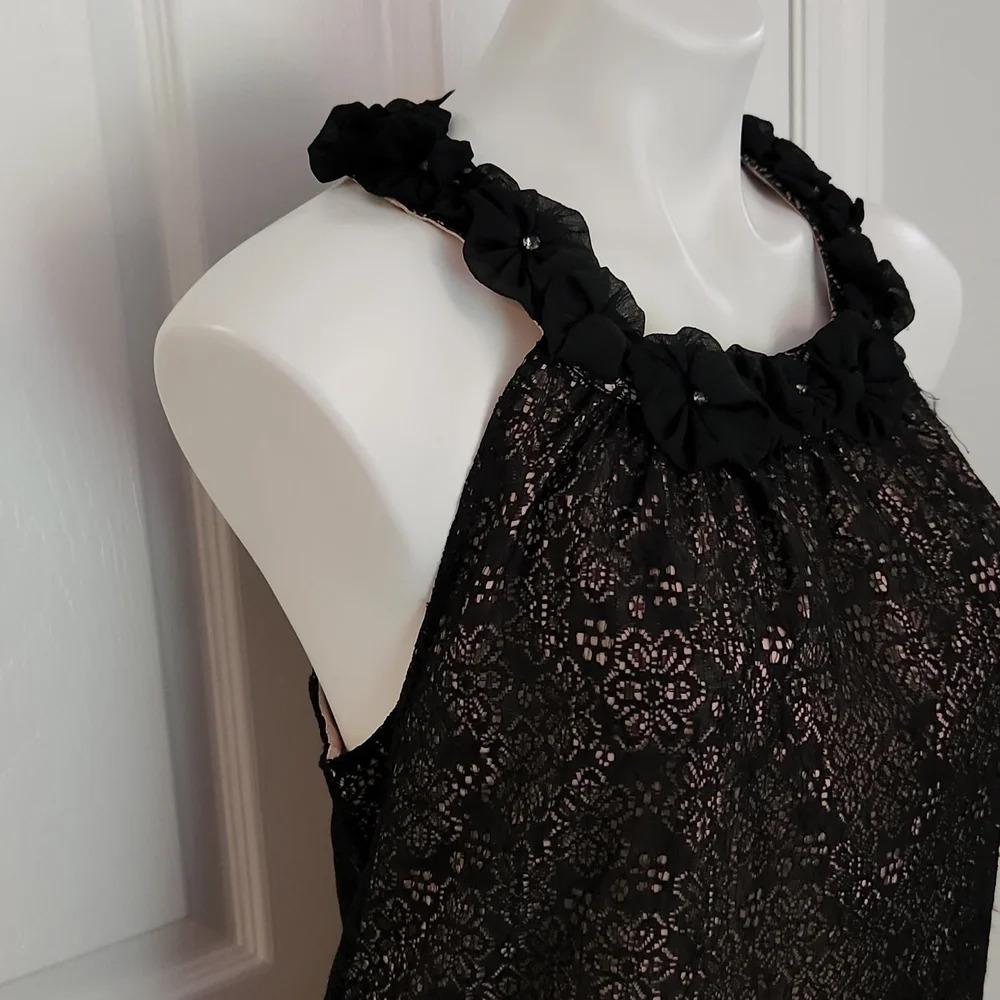 Willi Smith Floral Black Top - Picture 5 of 12